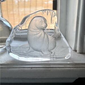 Vintage 1980’s Crystal Baby Seal Paperweight Austria , Belgium